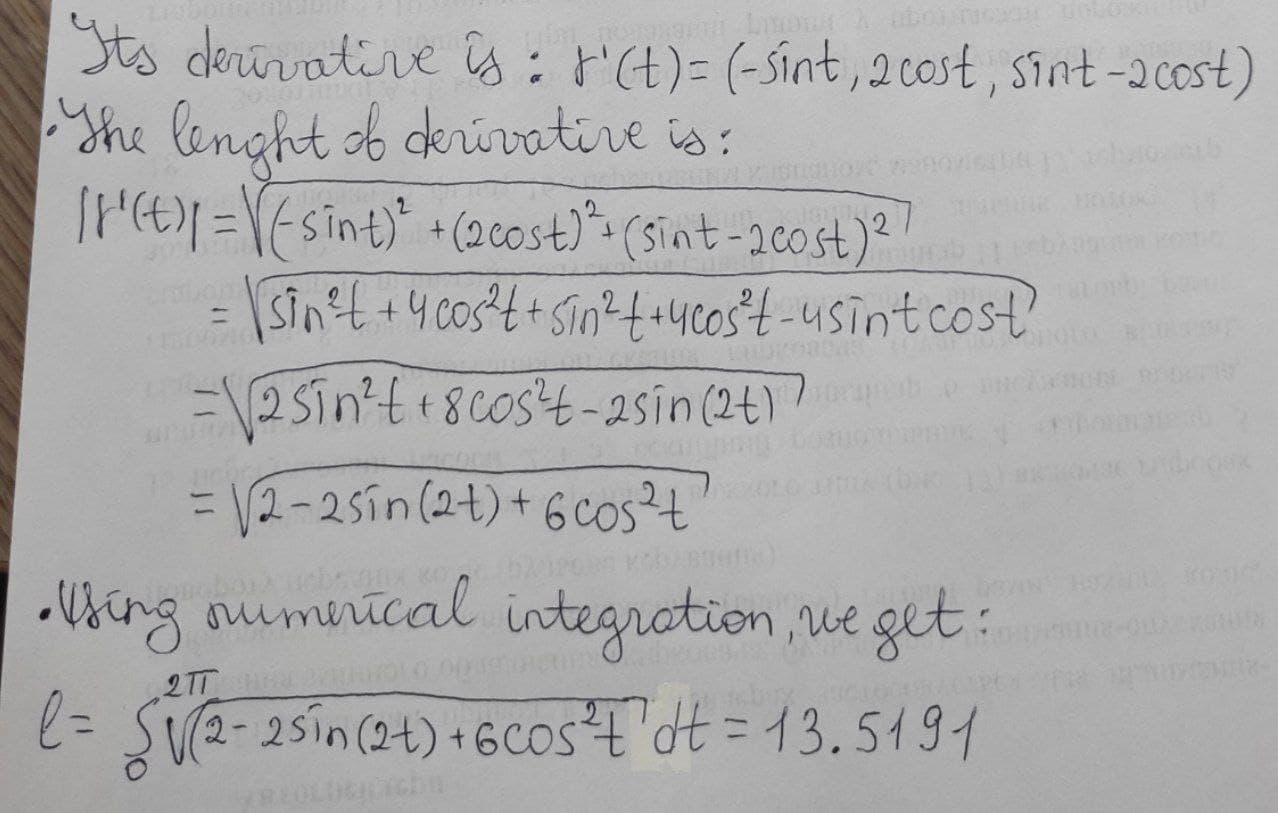 Find Correct To Four Decimal Places The Length Of The Curve Of Intersection Of Plainmath